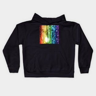 Twinkle Rainbow Disco Ball Pattern Kids Hoodie